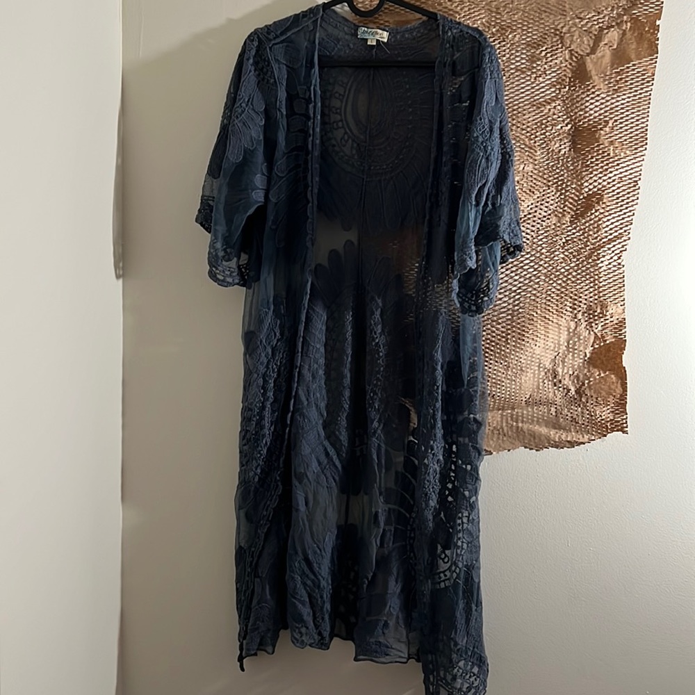 Rebellion Again short sleeve Cardigan - calf length & flowy